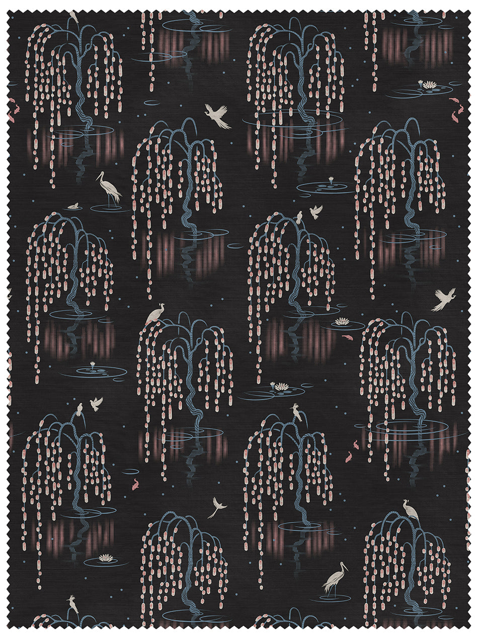 Kyoto Blossom 'Black Cherry' Linen Sample
