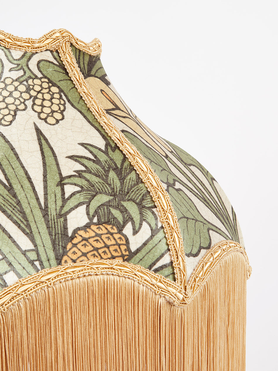 Botanize Heritage 'Palm Green' Fringed Lampshade