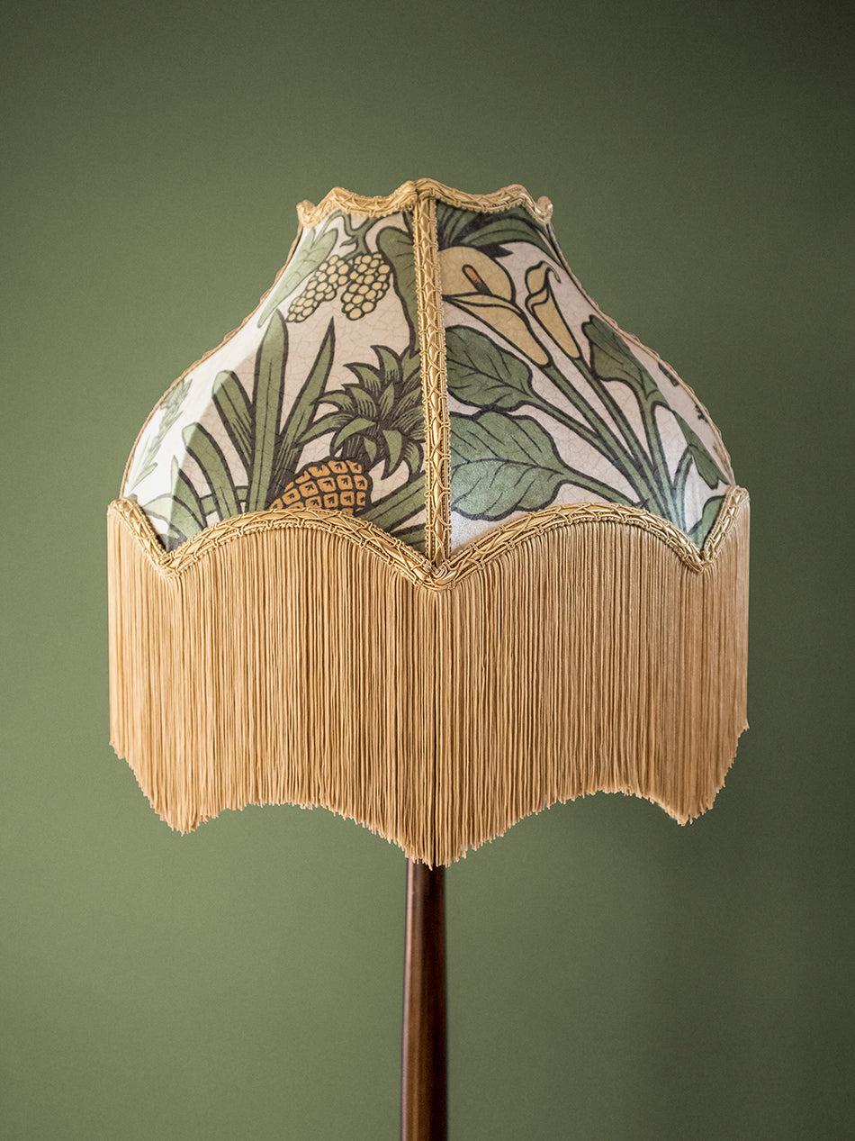 Botanize Heritage 'Palm Green' Fringed Lampshade