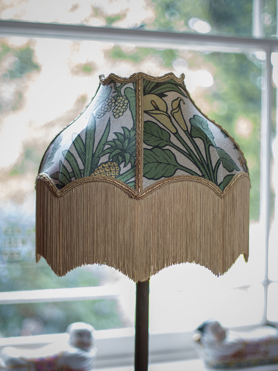 Botanize Heritage 'Palm Green' Fringed Lampshade