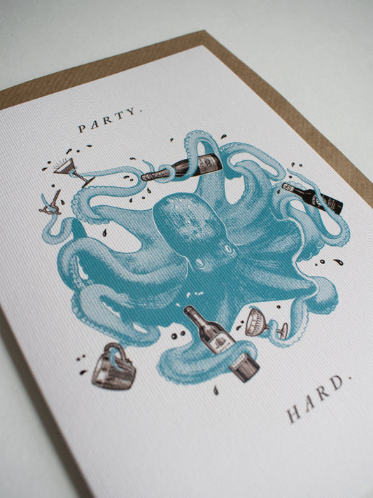 Party Hard Greeting Card