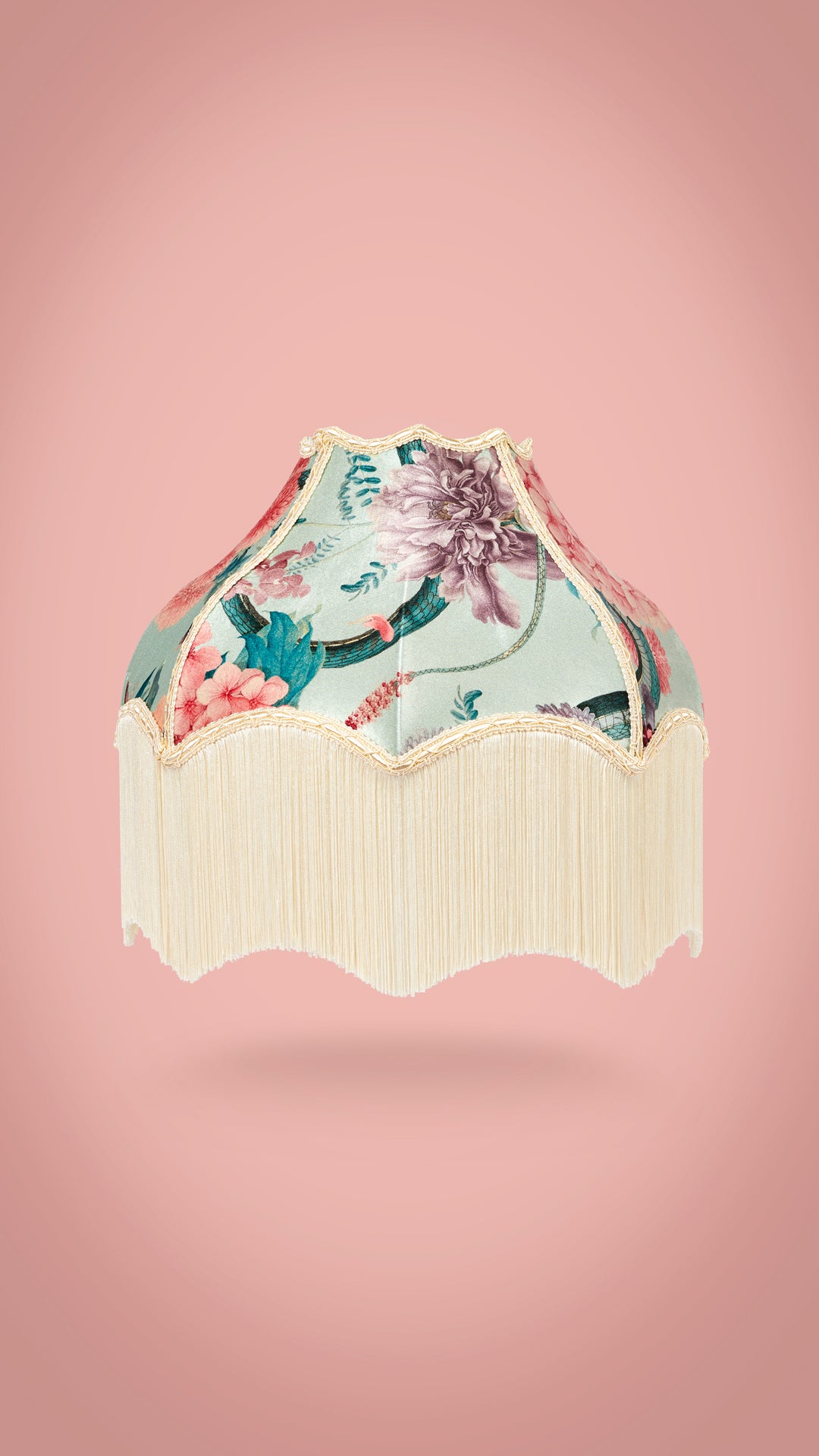 Sample Sale: Forbidden Bloom Peppermint 16" Fringed Lampshade