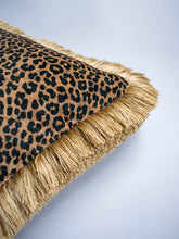 Load image into Gallery viewer, Cat-titude &#39;Gold&#39; Fringed Rectangle Velvet Cushion
