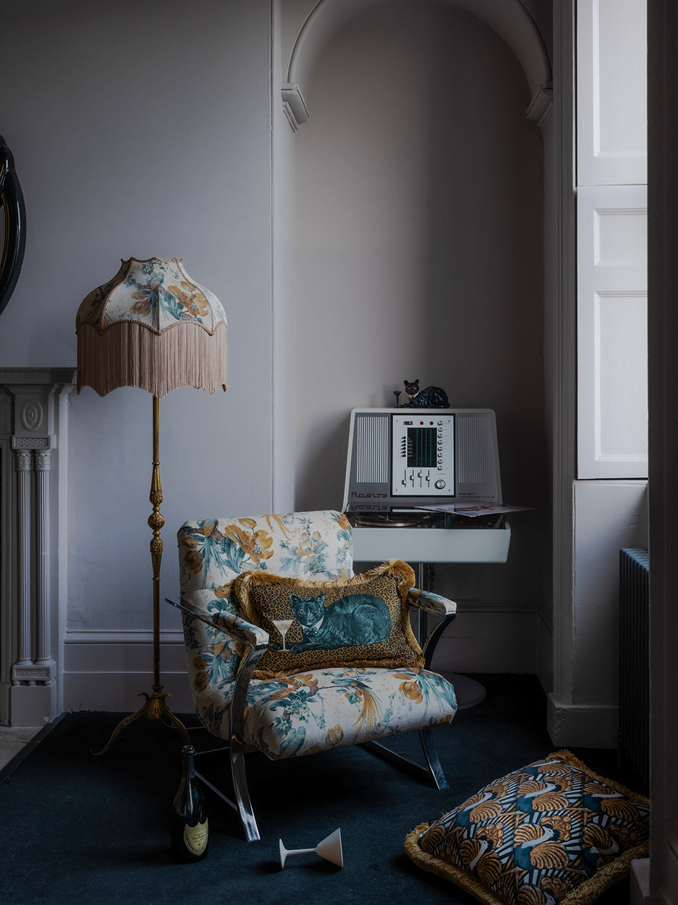 Zsa Zsa 'Gold' Fringed Velvet Cushion