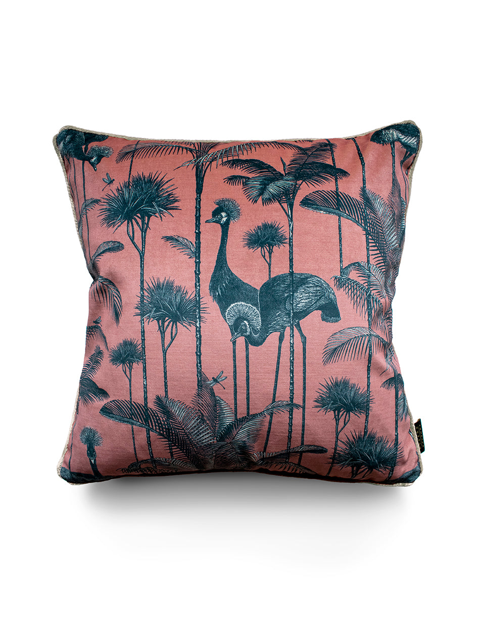 Crane Fonda 'Coral' Velvet Cushion