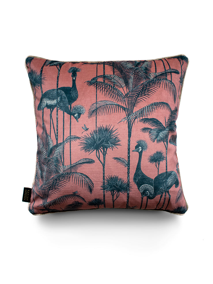 Crane Fonda 'Coral' Velvet Cushion