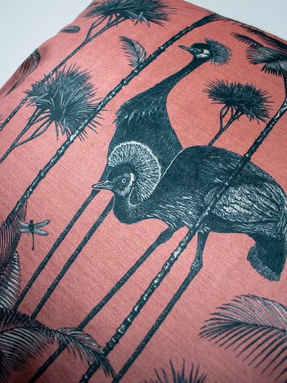 Crane Fonda 'Coral' Velvet Cushion