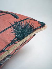 Crane Fonda 'Coral' Velvet Cushion