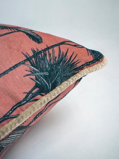 Crane Fonda 'Coral' Velvet Cushion