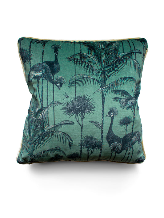 Crane Fonda 'Jade Green' Velvet Cushion