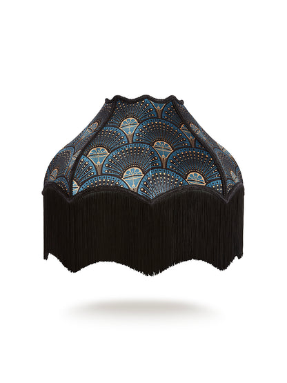 Deco Martini 'Midnight Gold' Fringed Lampshade