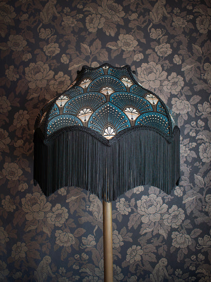 Deco Martini 'Teal' Fringed Lampshade