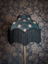 Load image into Gallery viewer, Deco Martini &#39;Teal&#39; Fringed Lampshade