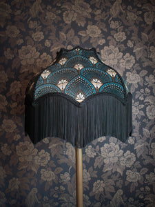 Deco Martini 'Teal' Fringed Lampshade