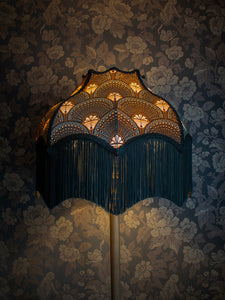 Deco Martini 'Teal' Fringed Lampshade