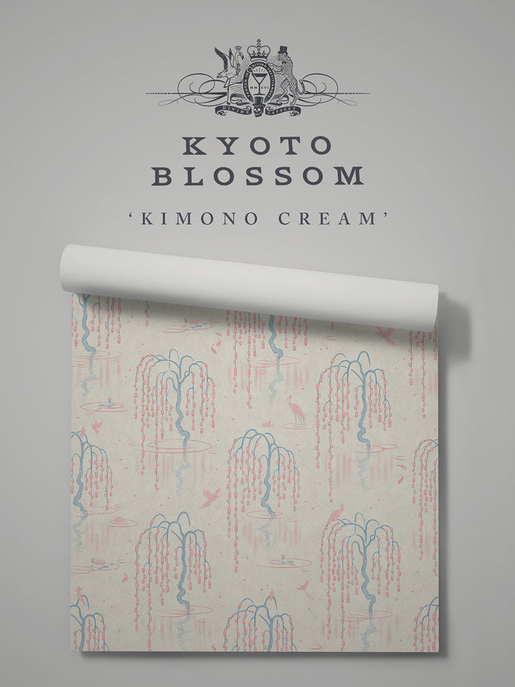 Kyoto Blossom 'Kimono Cream' Wallpaper Sample