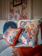 Load image into Gallery viewer, Love Birds &#39;Papaya&#39; Velvet Cushion