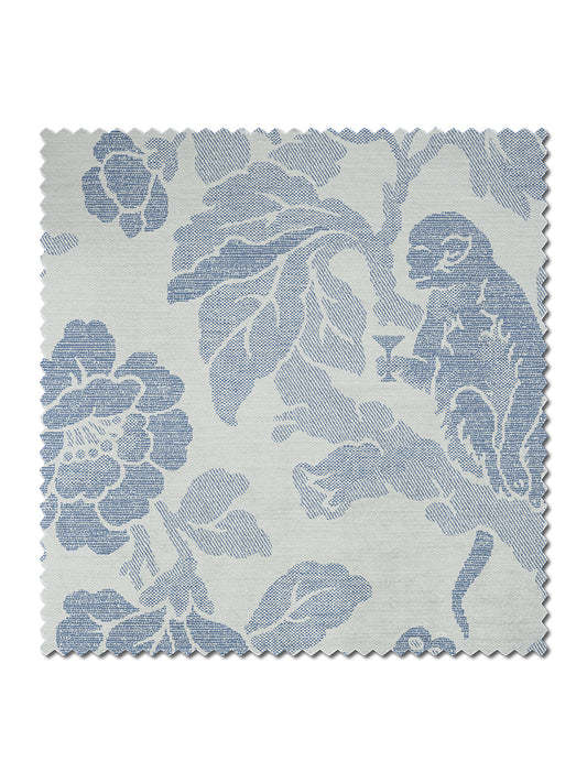 Drunken Monkey 'China Blue' Recycled Velvet Sample