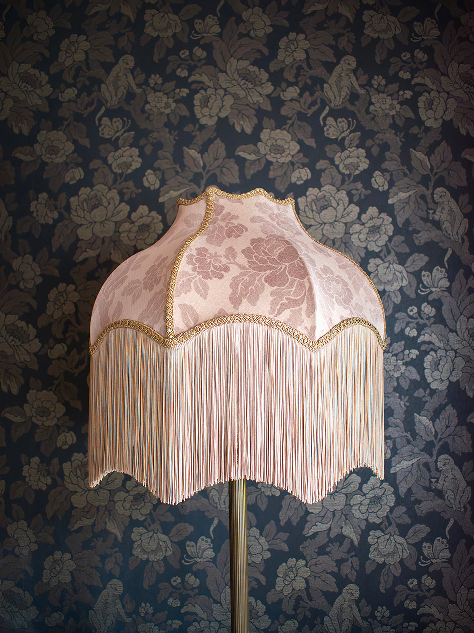 Drunken Monkey 'Nut Blush City' Fringed Velvet Lampshade – Divine Savages