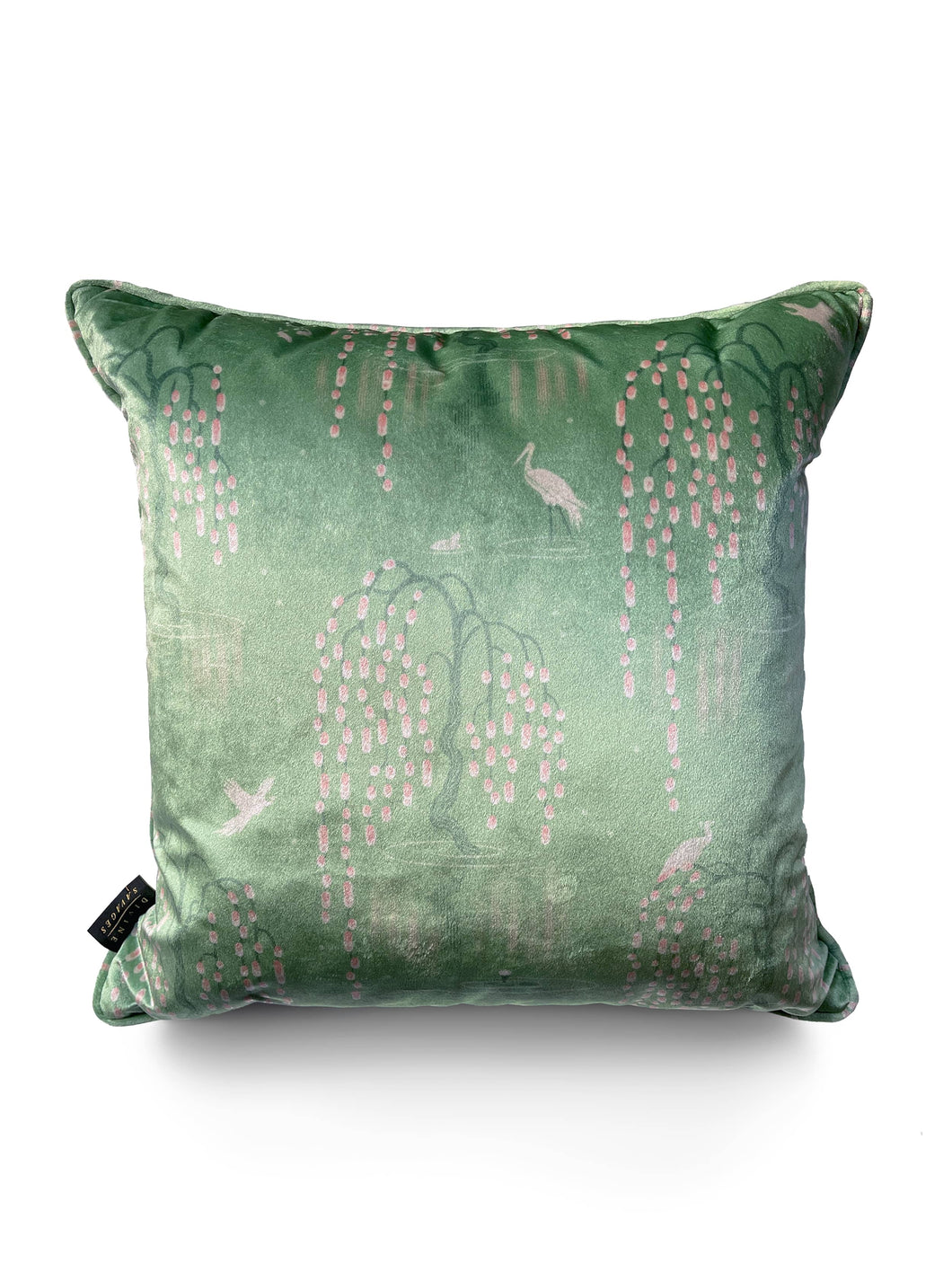 Sample Sale: Kyoto Blossom 'Willow Green' Velvet Cushion