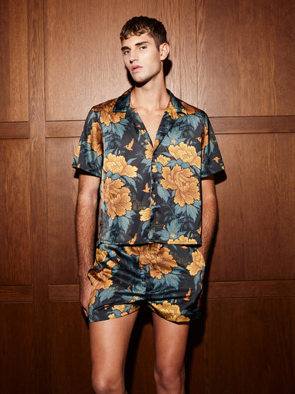 Divine Savages X Byroses All Gender Satin Short Sleeve Shirt