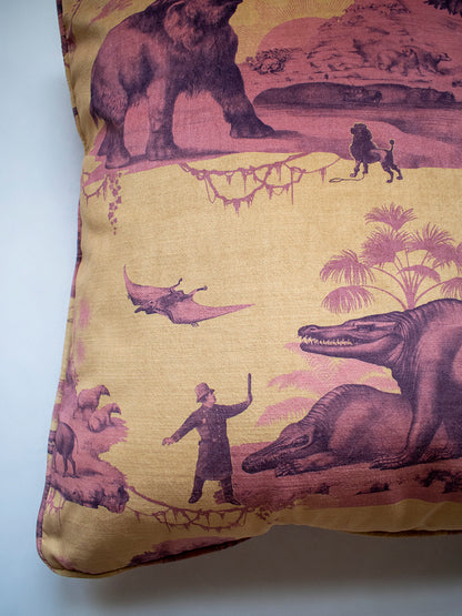 Extinctopia 'Rhubarb and Custard' Velvet Cushion