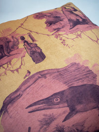 Extinctopia 'Rhubarb and Custard' Velvet Cushion