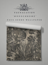 Load image into Gallery viewer, Faunacation &#39;Monochrome&#39; Faux Suede Wallpaper By The Metre