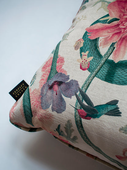 Forbidden Bloom 'Bone White' Velvet Cushion