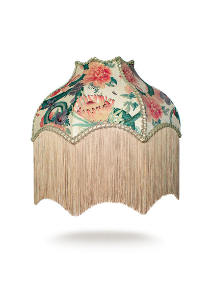 Forbidden Bloom 'Bone White' Fringed Lampshade