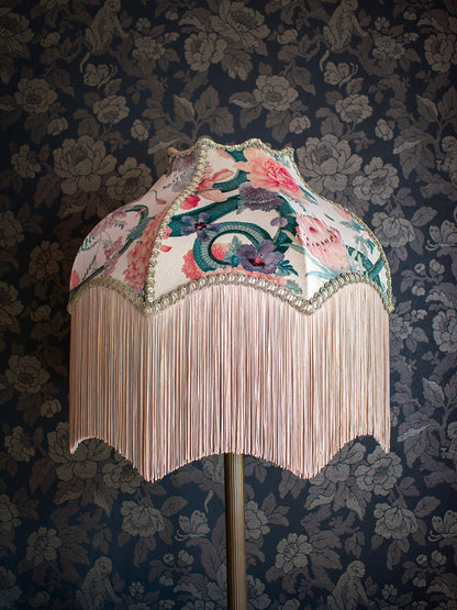 Forbidden Bloom 'Bone White' Fringed Lampshade