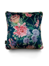 Forbidden Bloom 'Deep Blue' Velvet Cushion