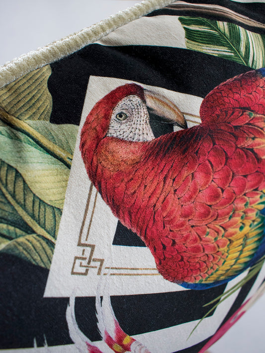 Geometric Aviary Velvet Cushion