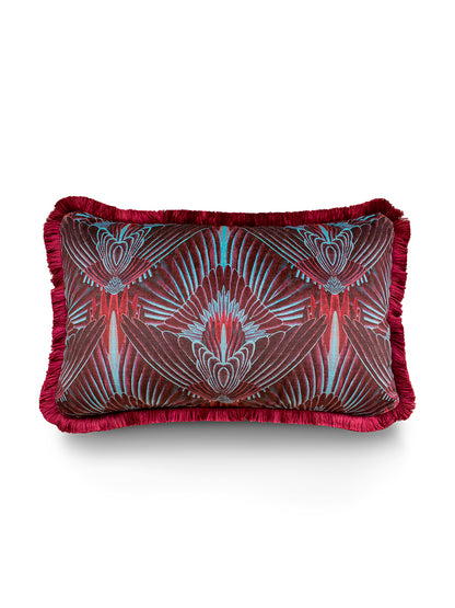 Gershwing 'Macaw' Fringed Rectangle Velvet Cushion