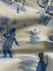 Sample Sale: 1m Safari Soirée 'Bleu' Linen Fabric