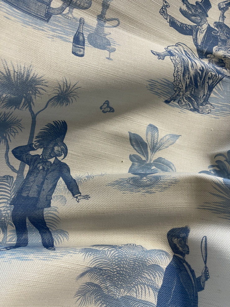 Sample Sale: 1m Safari Soirée 'Bleu' Linen Fabric