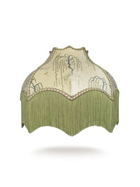 Kyoto Blossom 'Zen Sage' Fringed Lampshade