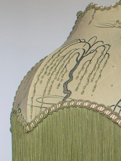 Kyoto Blossom 'Zen Sage' Fringed Lampshade