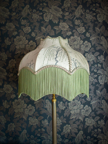 Kyoto Blossom 'Zen Sage' Fringed Lampshade