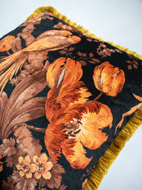 Lovebirds 'Black' Fringed Velvet Cushion