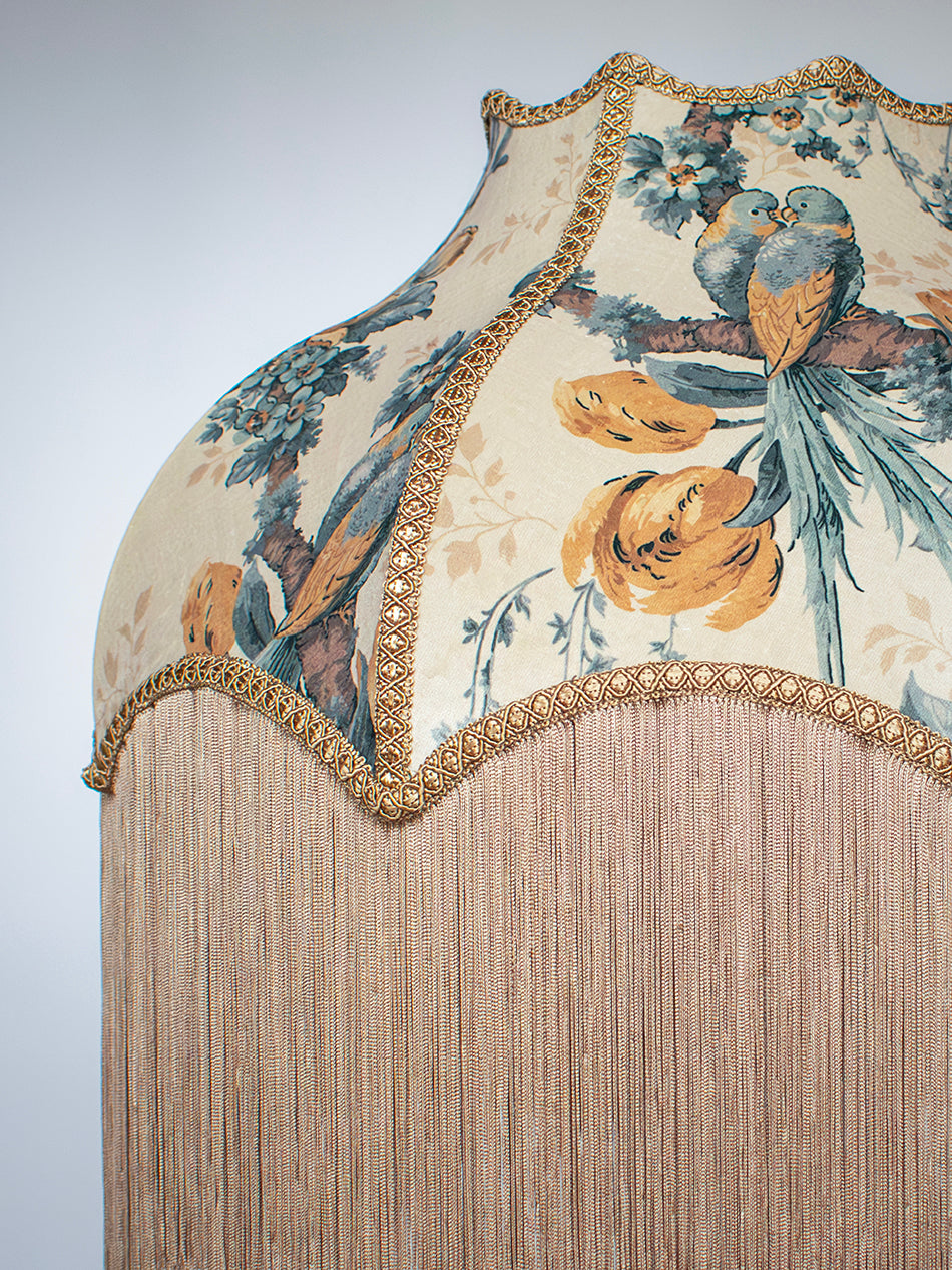 Lovebirds 'Honey' Fringed Lampshade
