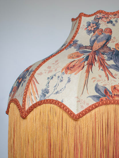 Lovebirds 'Papaya' Fringed Lampshade