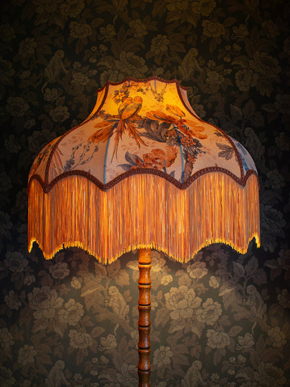 Lovebirds 'Papaya' Fringed Lampshade