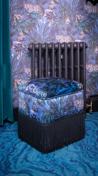 Sample Sale: Nocturnal Faunacation Velvet Footstool