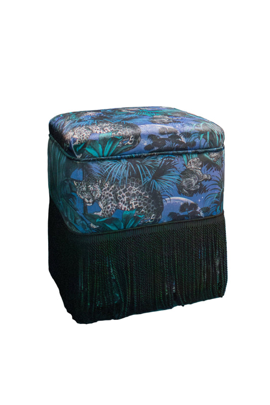 Sample Sale: Nocturnal Faunacation Velvet Footstool