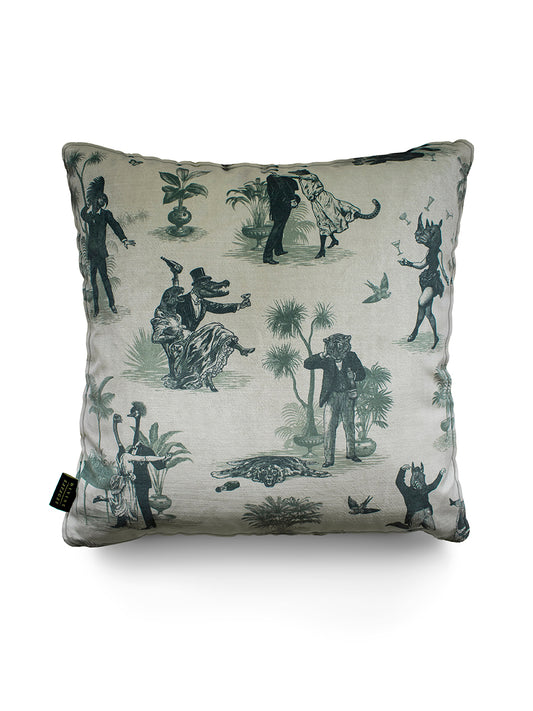 Safari Soirée 'Forest Mist' Velvet Cushion