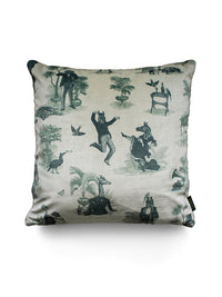 Safari Soirée 'Forest Mist' Velvet Cushion
