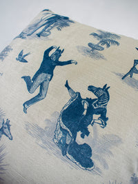 Safari Soirée 'Heron Blue' Velvet Cushion