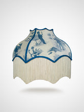 Load image into Gallery viewer, Safari Soirée &#39;Heron Blue&#39; Fringed Lampshade