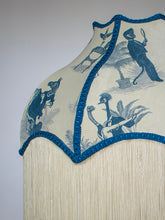 Load image into Gallery viewer, Safari Soirée &#39;Heron Blue&#39; Fringed Lampshade